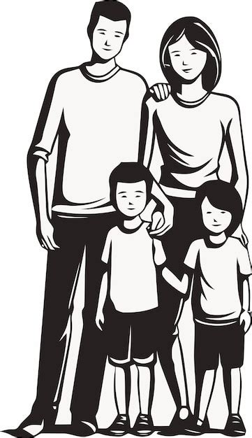 larawan ng pamilya clipart black and white|Family Black And White Clipart High Res Illustrations .